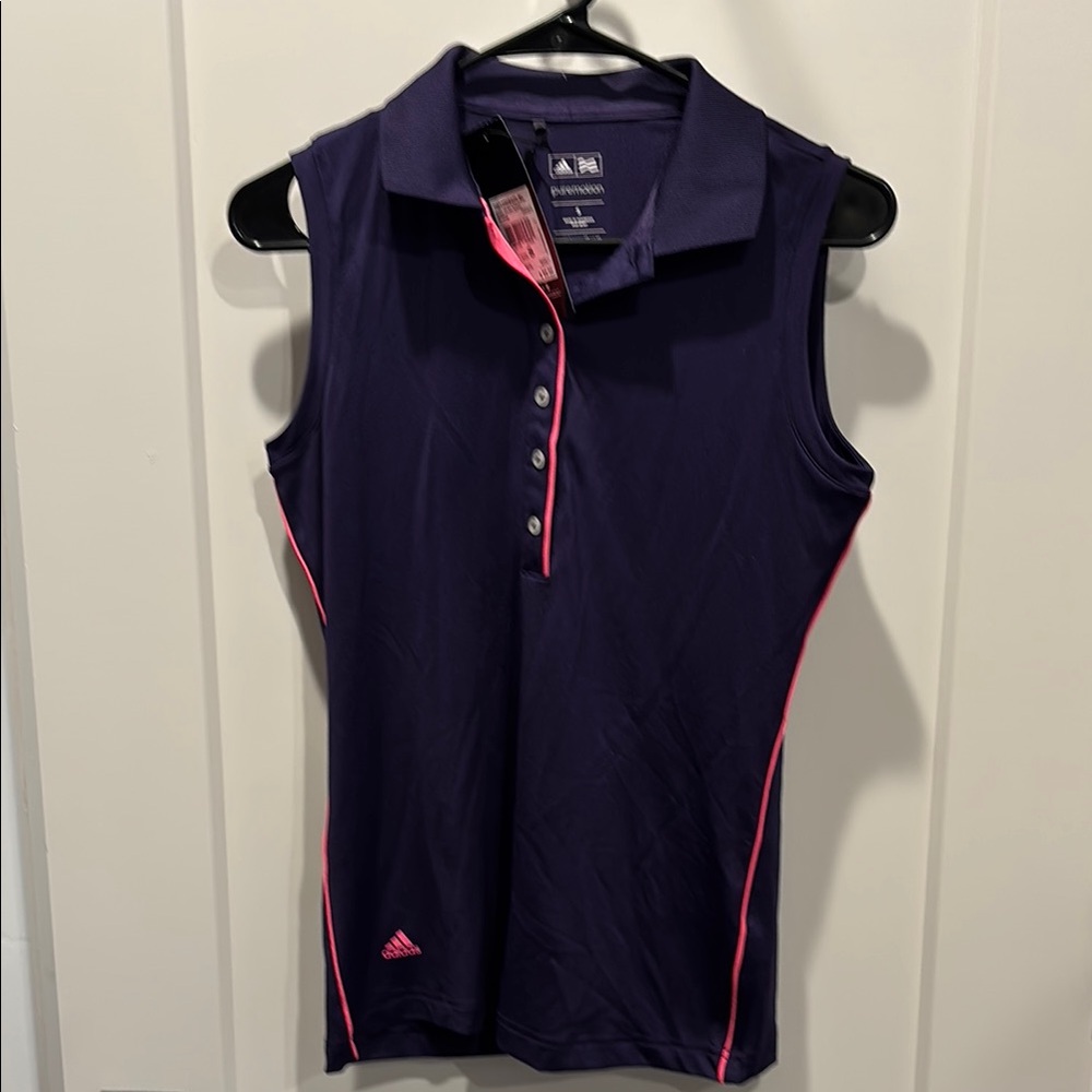 Adidas Purple Golf Polo Shirt
